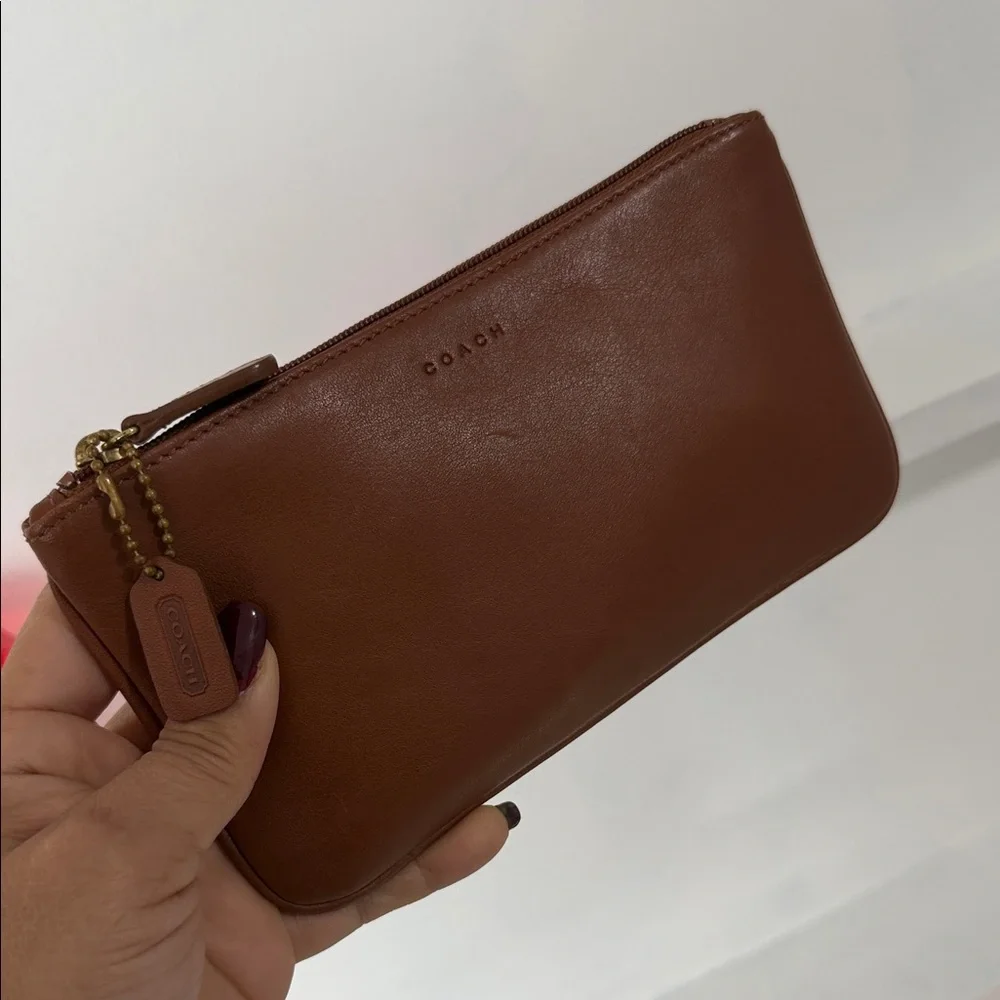 Coach Tan Leather Pouch - Picture 3 of 10